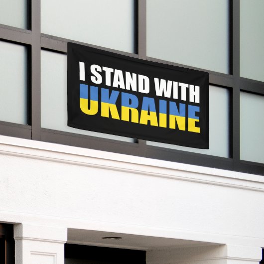 Ich stehe mit der Ukraine Banner (Äußeres Gebäude)