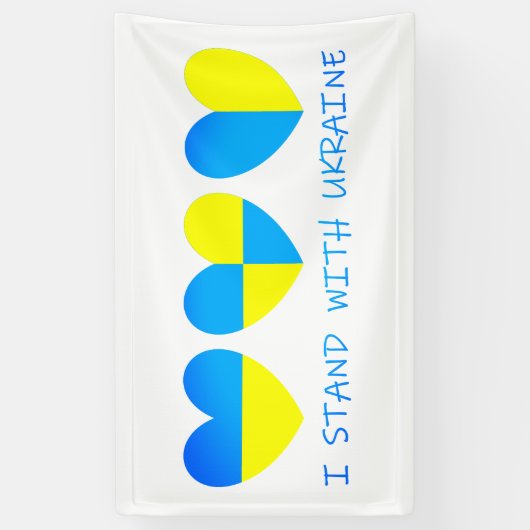Ich stehe mit der Ukraine Banner (Vertikal)