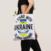 ICH STEHE MIT DER UKRAINE BLAUE GELBE TASCHE (Von Nahem)