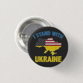 Ich stehe mit der Ukraine Button (Vorne & Hinten)