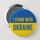 Ich stehe mit der Ukraine Button (Vorne & Hinten)