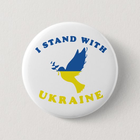 Ich stehe mit der Ukraine Button (Vorderseite)