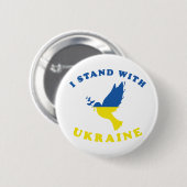 Ich stehe mit der Ukraine Button (Vorne & Hinten)