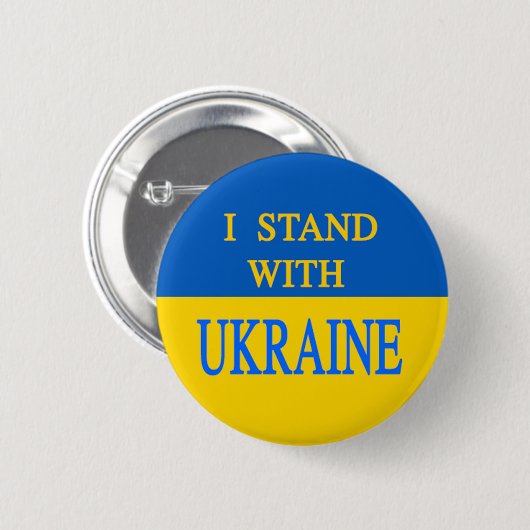 Ich stehe mit der Ukraine Button (Vorne & Hinten)