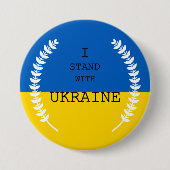 Ich stehe mit der Ukraine!!! Button (Vorderseite)