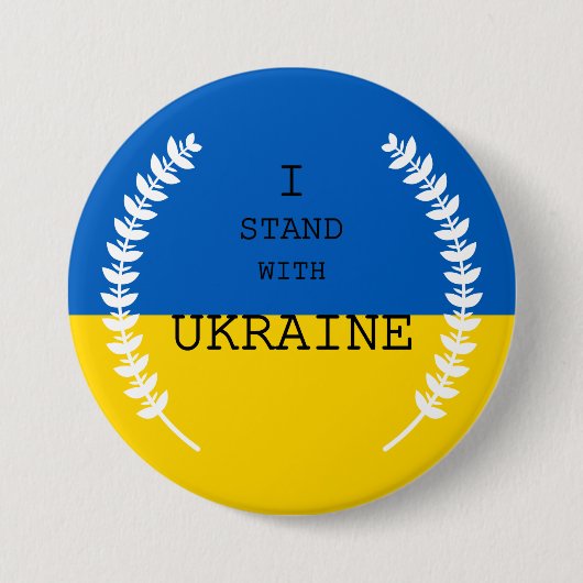 Ich stehe mit der Ukraine!!! Button (Vorderseite)