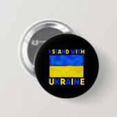 Ich stehe mit der Ukraine Button (Vorne & Hinten)
