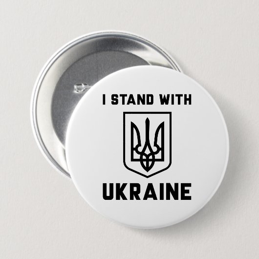 Ich stehe mit der Ukraine Button (Vorne & Hinten)