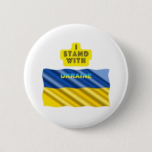 Ich stehe mit der Ukraine Button (Vorderseite)
