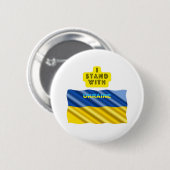 Ich stehe mit der Ukraine Button (Vorne & Hinten)