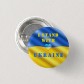 Ich stehe mit der Ukraine Button Support Freedom (Vorne & Hinten)