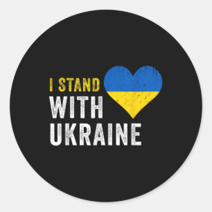 Ich stehe mit der Ukraine da - Stopp Putins Unters Runder Aufkleber