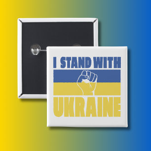 Ich stehe mit der Ukraine, die das Design der Fahn Button