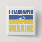 Ich stehe mit der Ukraine, die das Design der Fahn Button (Vorderseite)