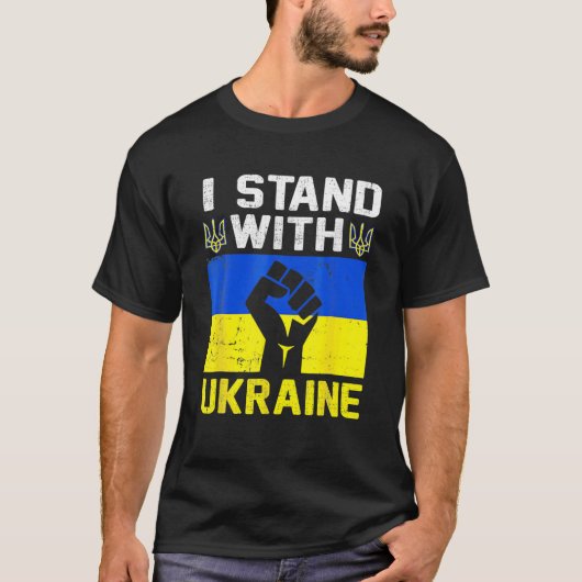 Ich stehe mit der Ukraine, die die Fahne der Ukrai T-Shirt (Vorderseite)