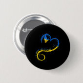 Ich stehe mit der Ukraine Dog Flag friedliche Ukra Button (Vorne & Hinten)