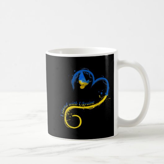 Ich stehe mit der Ukraine Dog Flag friedliche Ukra Kaffeetasse (Rechts)