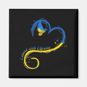 Ich stehe mit der Ukraine Dog Flag friedliche Ukra Magnet