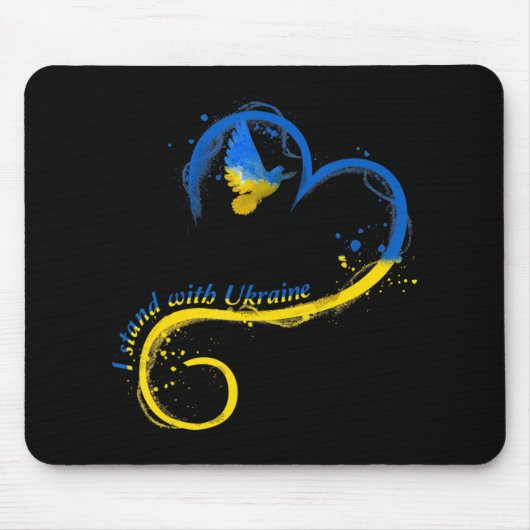 Ich stehe mit der Ukraine Dog Flag friedliche Ukra Mousepad (Vorne)