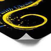 Ich stehe mit der Ukraine Dog Flag friedliche Ukra Poster (Ecke)