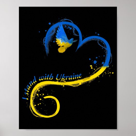 Ich stehe mit der Ukraine Dog Flag friedliche Ukra Poster (Vorne)