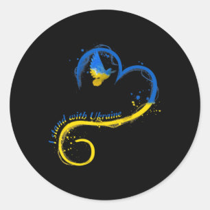 Ich stehe mit der Ukraine Dog Flag friedliche Ukra Runder Aufkleber