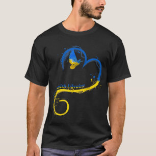 Ich stehe mit der Ukraine Dog Flag friedliche Ukra T-Shirt
