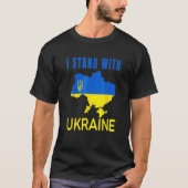 Ich stehe mit der Ukraine Flag Emblem Map Patriot T-Shirt (Vorderseite)