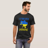 Ich stehe mit der Ukraine Flag Emblem Map Patriot T-Shirt (Vorne ganz)