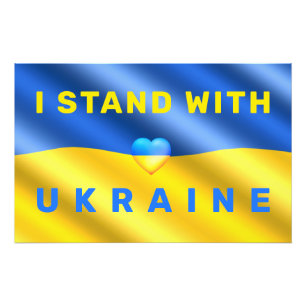 Ich stehe mit der Ukraine - Flagge - Frieden - Fre Fotodruck