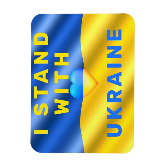 Ich stehe mit der Ukraine - Flagge - Frieden - Fre Magnet (Vertikal)