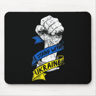 Ich stehe mit der Ukraine-Flagge-Machtband Unterst Mousepad