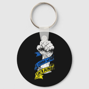 Ich stehe mit der Ukraine-Flagge Power Ribbon Supp Schlüsselanhänger
