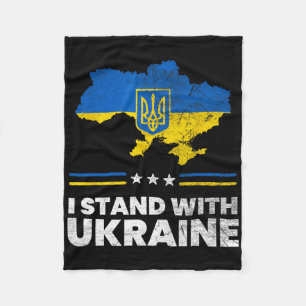 Ich stehe mit der Ukraine-Flagge - Ukrainische Fla Fleecedecke