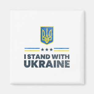 Ich stehe mit der Ukraine-Flagge - Ukrainische Fla Magnet
