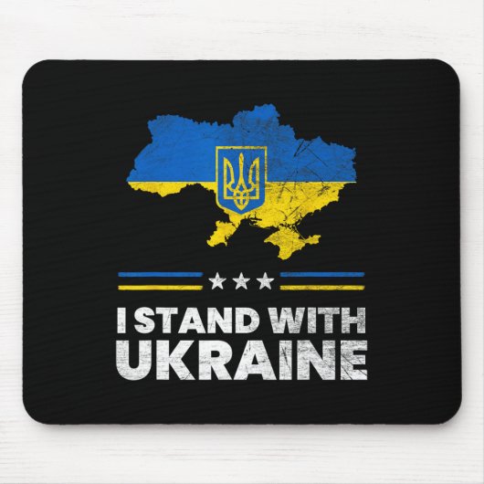 Ich stehe mit der Ukraine-Flagge - Ukrainische Fla Mousepad (Vorne)