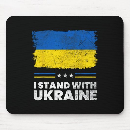 Ich stehe mit der Ukraine-Flagge - Ukrainische Fla Mousepad (Vorne)