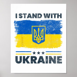 Ich stehe mit der Ukraine-Flagge - Ukrainische Fla Poster