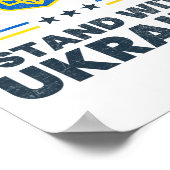 Ich stehe mit der Ukraine-Flagge - Ukrainische Fla Poster (Ecke)