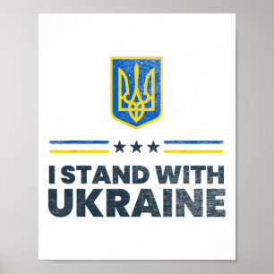 Ich stehe mit der Ukraine-Flagge - Ukrainische Fla Poster