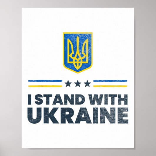 Ich stehe mit der Ukraine-Flagge - Ukrainische Fla Poster (Vorne)
