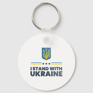 Ich stehe mit der Ukraine-Flagge - Ukrainische Fla Schlüsselanhänger