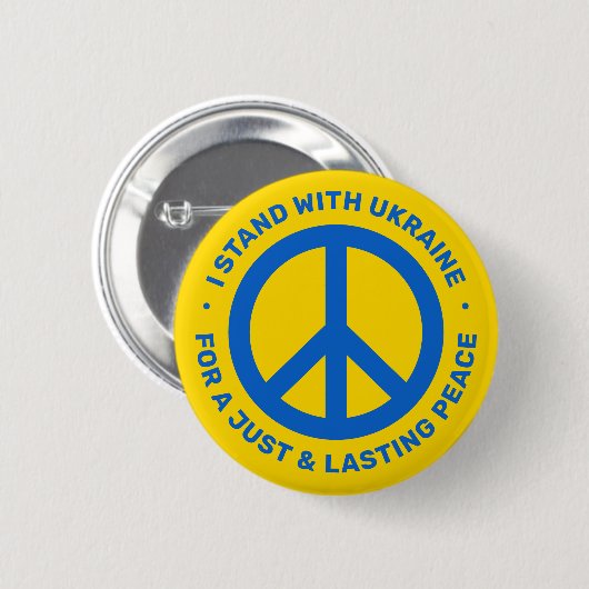 Ich stehe mit der Ukraine für ein dauerhaftes Frie Button (Vorne & Hinten)