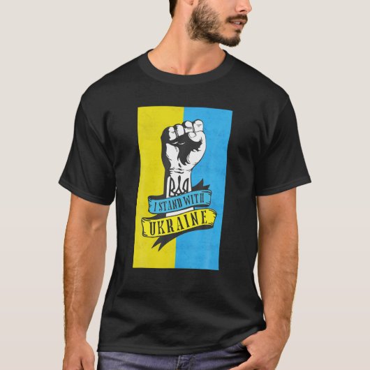 Ich stehe mit der Ukraine Gerettet Unterstützung f T-Shirt (Vorderseite)