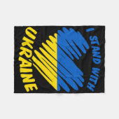 Ich stehe mit der Ukraine I Ukrainische Flagge Bla Fleecedecke (Vorderseite (Horizontal))