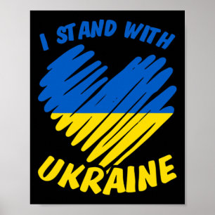 Ich stehe mit der Ukraine I Ukrainische Flagge Bla Poster