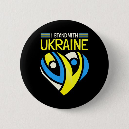Ich stehe mit der Ukraine Ich stehe für Frieden An Button (Vorderseite)