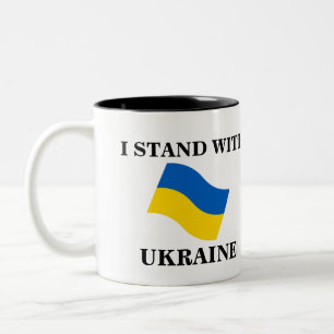 ICH STEHE MIT DER UKRAINE KAFFEE-TASSE ZWEIFARBIGE TASSE