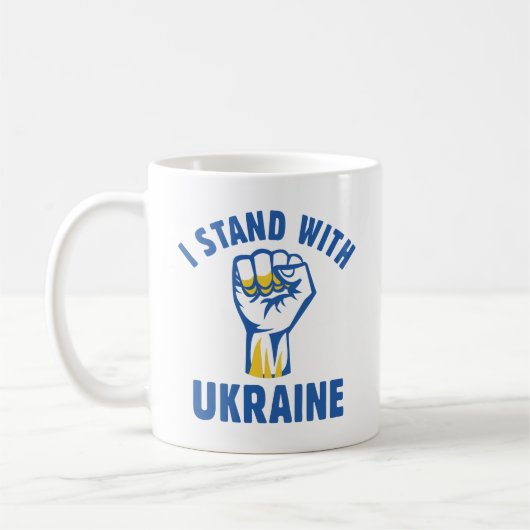 Ich stehe mit der Ukraine Kaffeetasse (Links)
