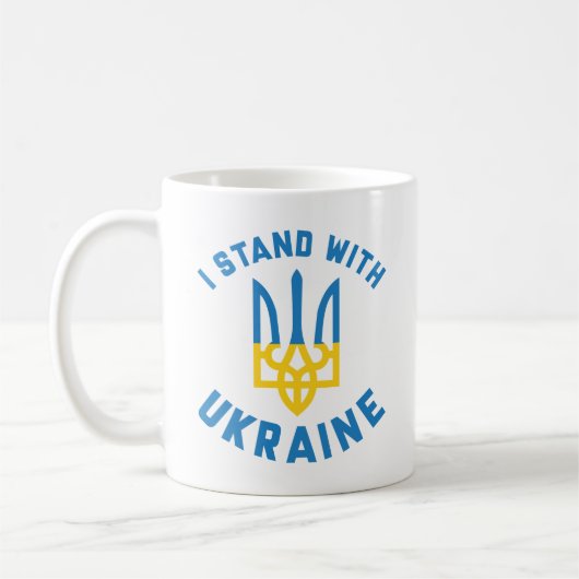 Ich stehe mit der Ukraine Kaffeetasse (Links)